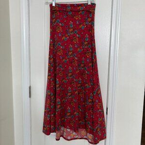 Lularoe Maxi Skirt - Red Floral Size XXS